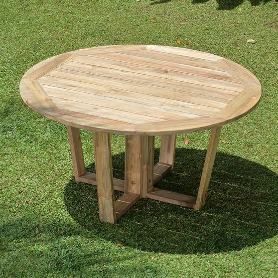 Table ronde en teck recyclé 150 cm Newhaven - Gecko Jardin - Imagen 3