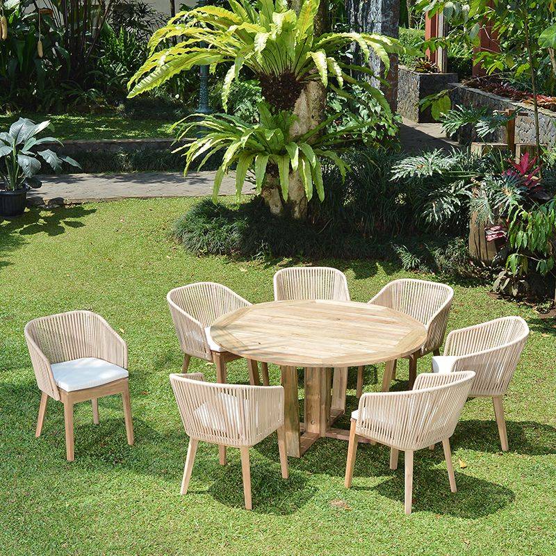Table ronde en teck recyclé 150 cm Newhaven - Gecko Jardin - Imagen 8