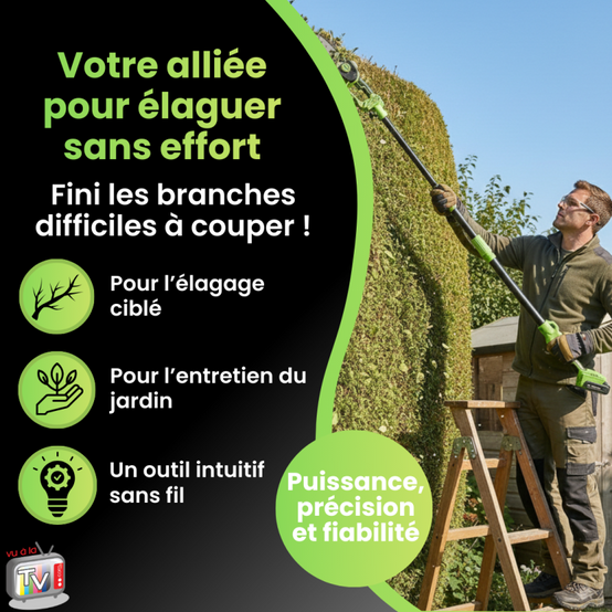 Tronconneuse A Batterie + Perche | Mini Tronconneuse A Batterie | Tronconneuse | Tronconneuse Sans Fil | Coupe Branches | Outil Jardinage - VENTEO - Image 5