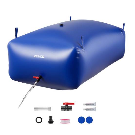 VEVOR Réservoir d'Eau Souple Vessie de Stockage Eau Pliable en PVC 1000 L Bleu - Image 1