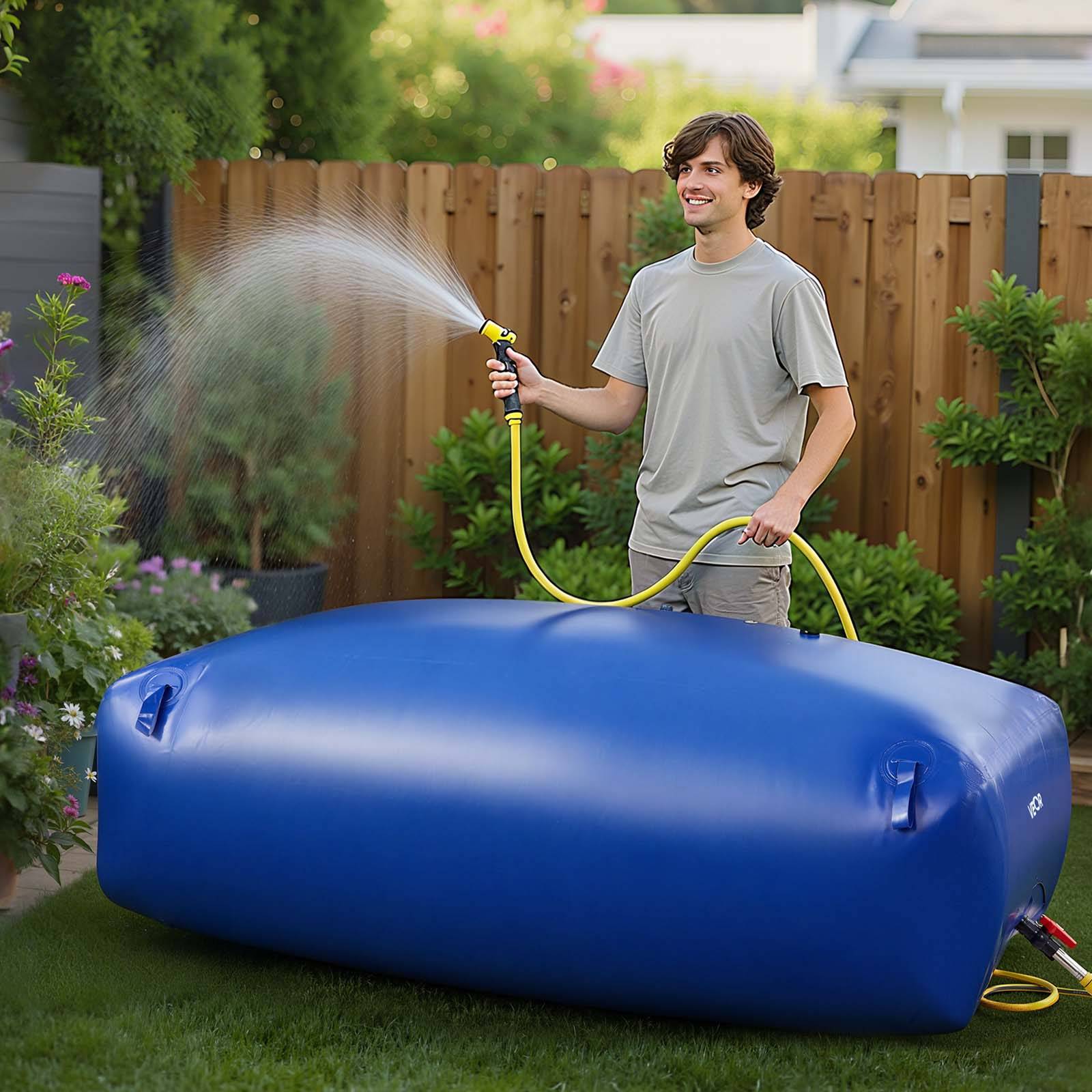 VEVOR Réservoir d'Eau Souple Vessie de Stockage Eau Pliable en PVC 1000 L Bleu - Image 8