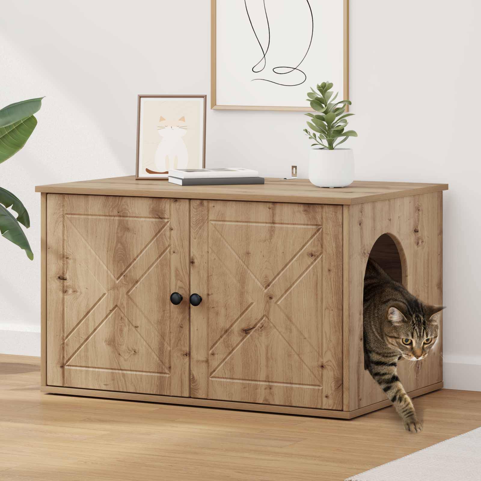 Vidaxl - Maison pour chat Chêne artisanal 85 x 55 x 50,5 cm vidaXL 8000733