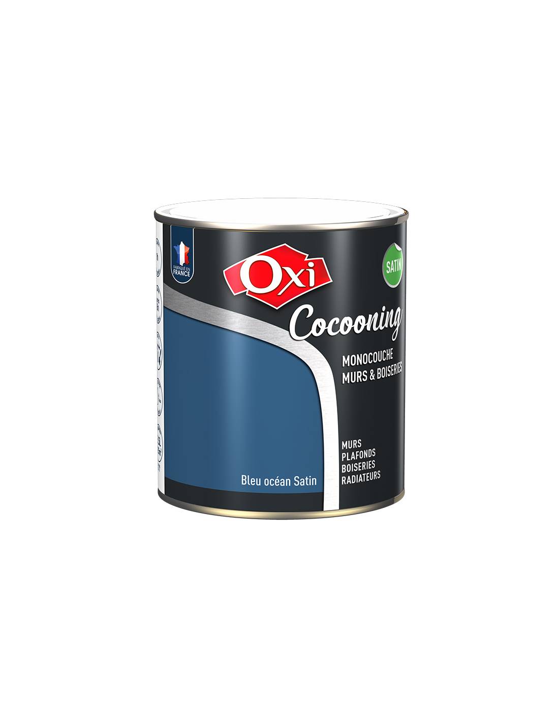 Oxi - Peinture Oxi Cocooning Bleu Ocean Peinture Satinée Murs & Boiseries, Effet Cocooning - Oxi