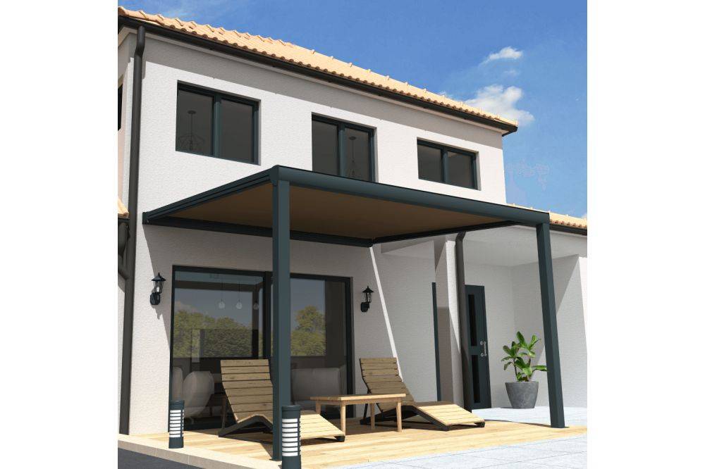 Ombrazur - Pergola toile SUNLIGHT Gris anthracite - Taupe 3,00x3,50m OMBRAZUR - Image 2