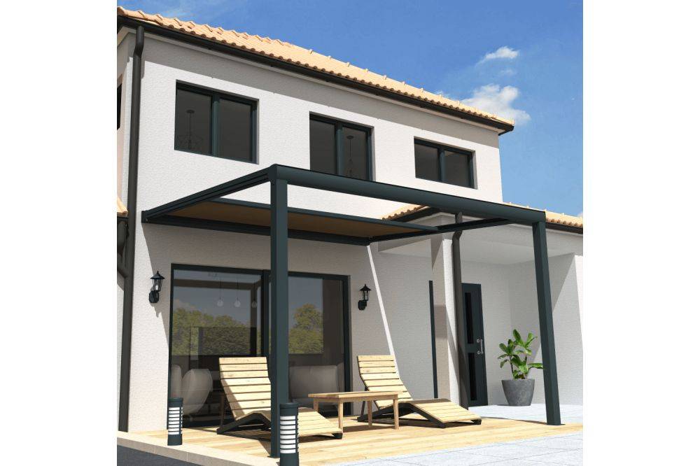 Ombrazur - Pergola toile SUNLIGHT Gris anthracite - Taupe 3,00x3,50m OMBRAZUR - Image 3