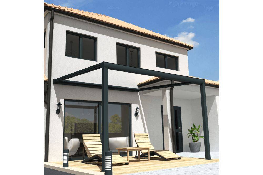 Ombrazur - Pergola toile SUNLIGHT Gris anthracite - Taupe 3,00x3,50m OMBRAZUR - Image 4