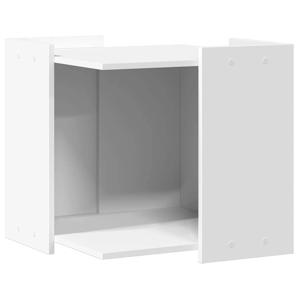 Meuble de bac à litière bois d'ingénierie blanc 53 x 53 x 51 cm - PANGIVO - Image 2