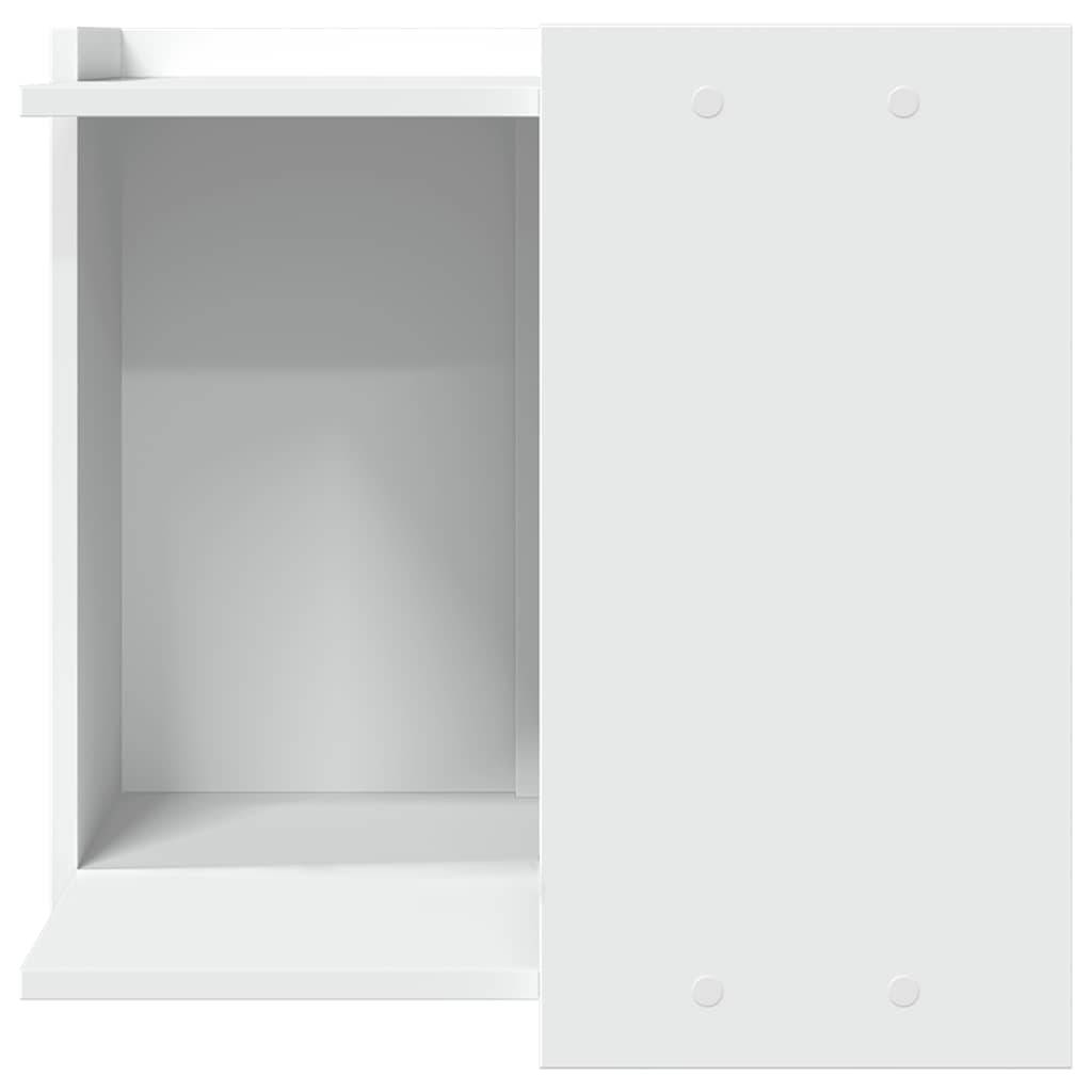 Meuble de bac à litière bois d'ingénierie blanc 53 x 53 x 51 cm - PANGIVO - Image 4