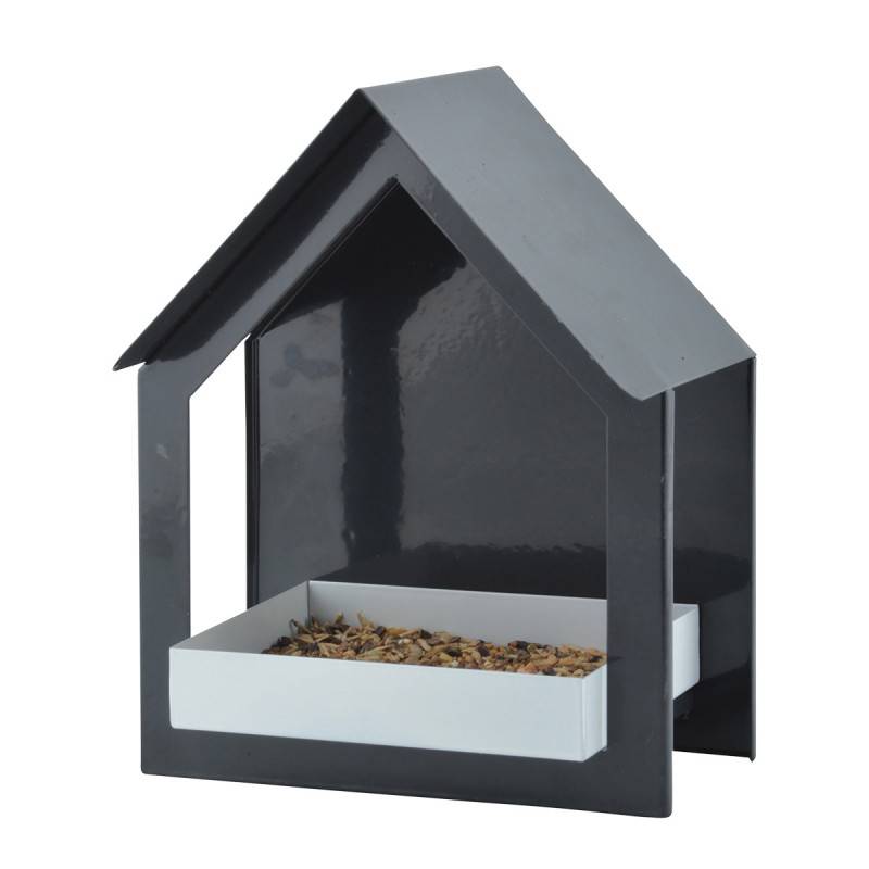 Esschert Design - Mangeoire oiseau en métal gris et blanc - Esschert Design
