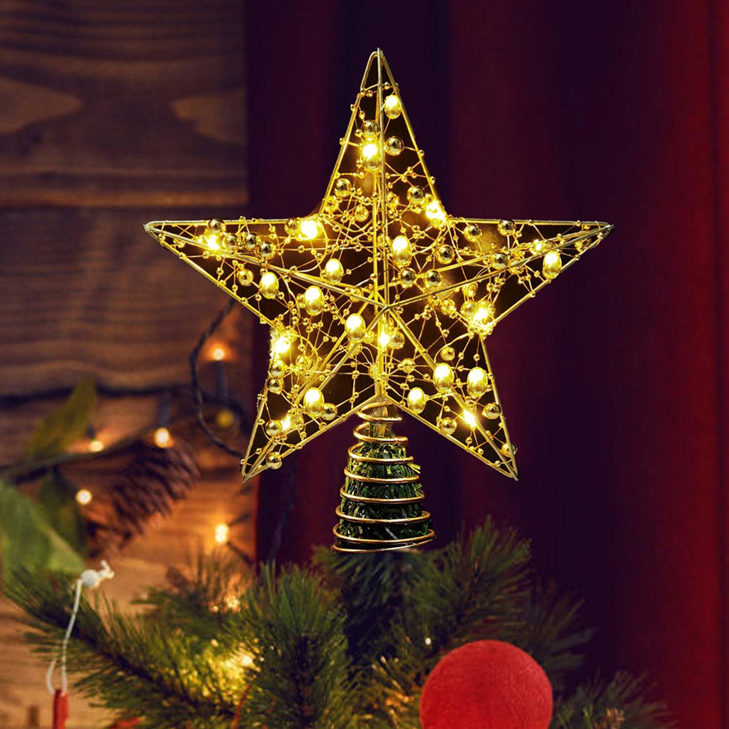 Étoile De Sapin De Noël Ornement - Topper Étoile De Mer Résine Pour Intérieur Extérieur Festif