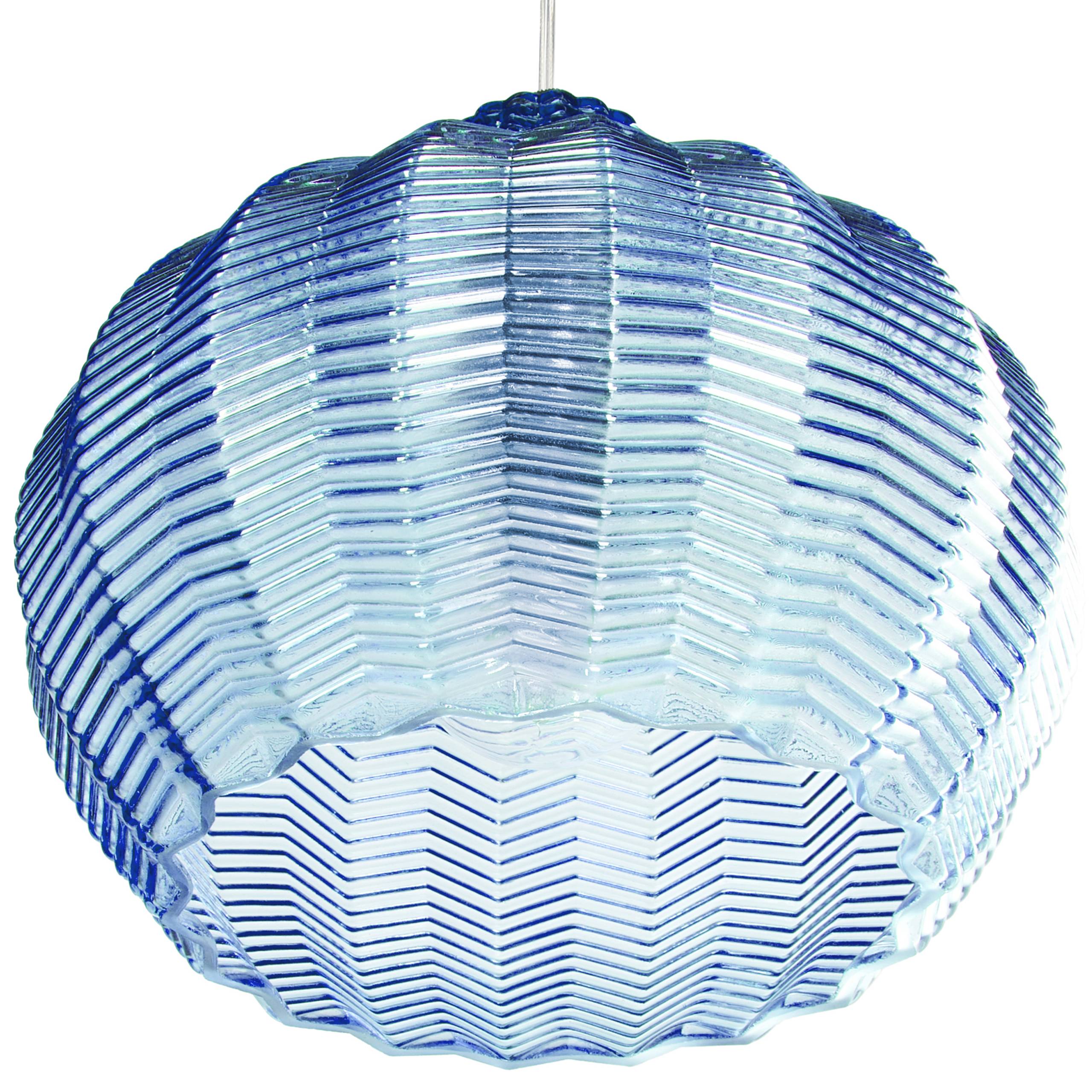Beliani - Lampe suspension Verre Bleu KEILA - 22x22x76- Beliani - Image 5