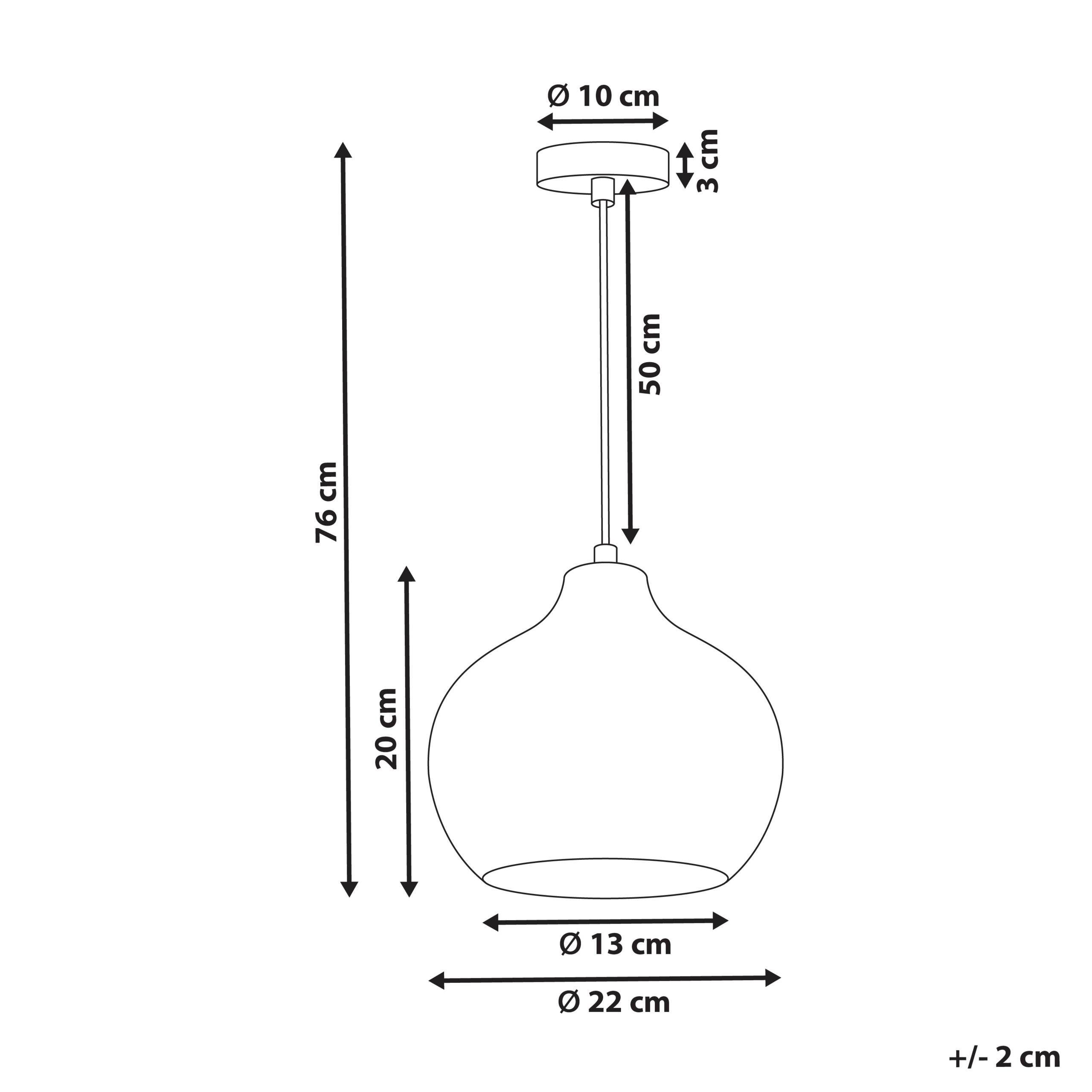 Beliani - Lampe suspension Verre Bleu KEILA - 22x22x76- Beliani - Image 3