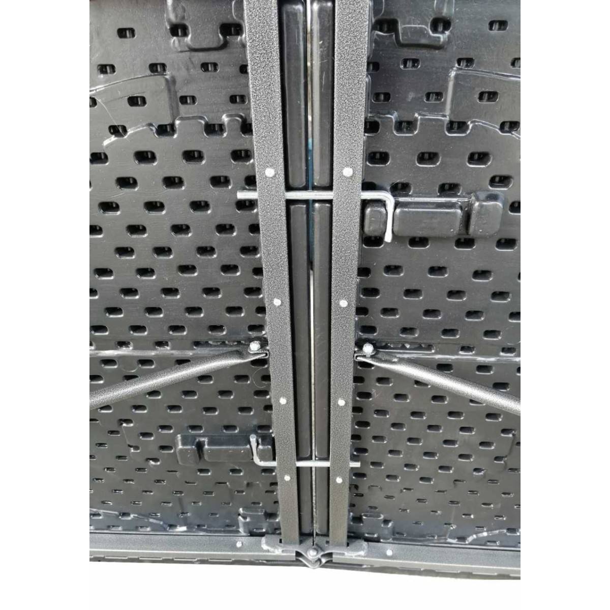 Table rectangulaire Noire 180x75xH72cm pliante Résine effet rotin Camping Réceptions festivals évènements KZ GARDEN - Imagen 3