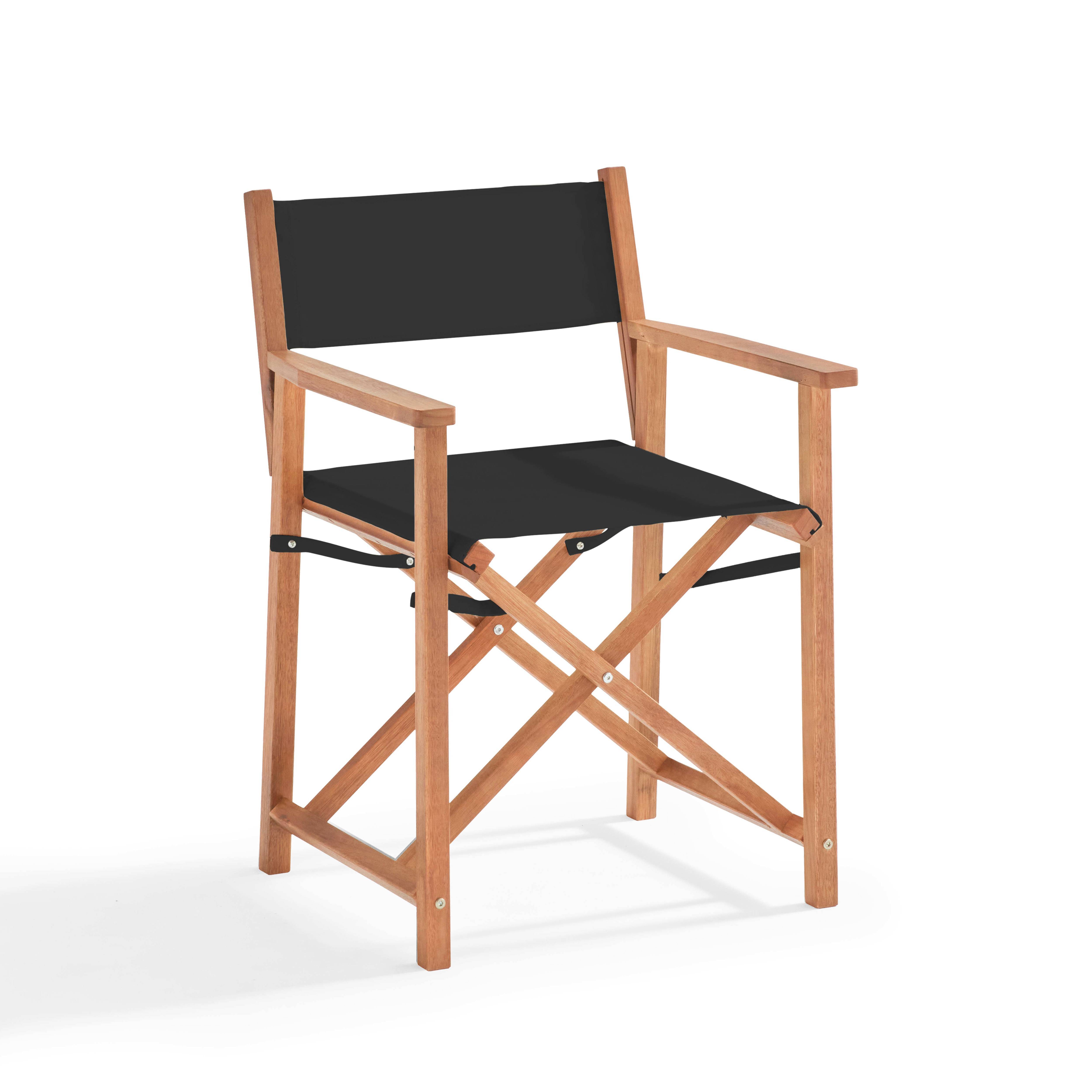 Oviala - Table carrée en bois et 2 chaises pliantes noir Sete - Oviala - Imagen 2