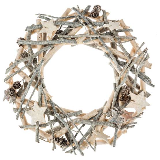 Sans Marque - Couronne de Noël en bois et branches - Féérie Lights & Christmas - Image 1