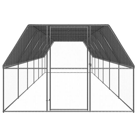 Enclos poulailler extérieur 3x12x2 m acier galvanisé avec bâche de toit – ComfortXL Outdoor Living - Image 2