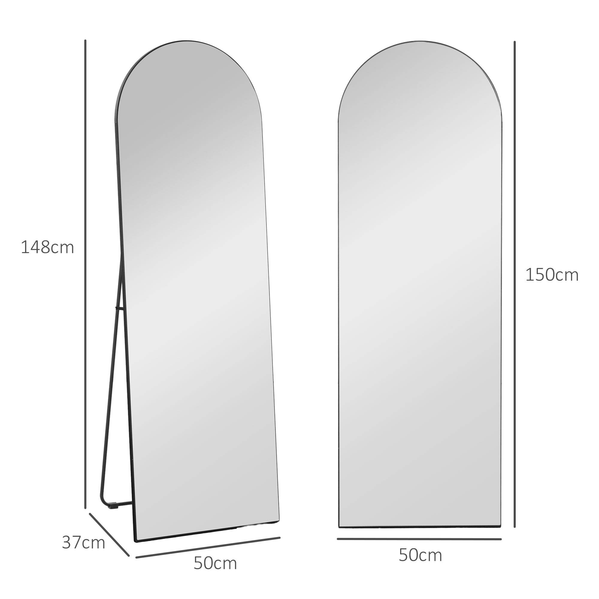 ComfortXL - Miroir sur Pied Arche Verre Chambre Salon Film Anti-éclat Mural 150x50cm Noir - ComfortXL Outdoor Living - Image 3