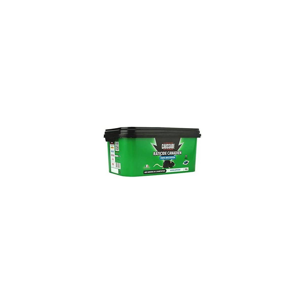 Caussade - Pack de 4 seaux  de Raticide Canadien Pat'Appât Forte infestation boite de 720 grs ( 72 x 10grs ) - Imagen 4