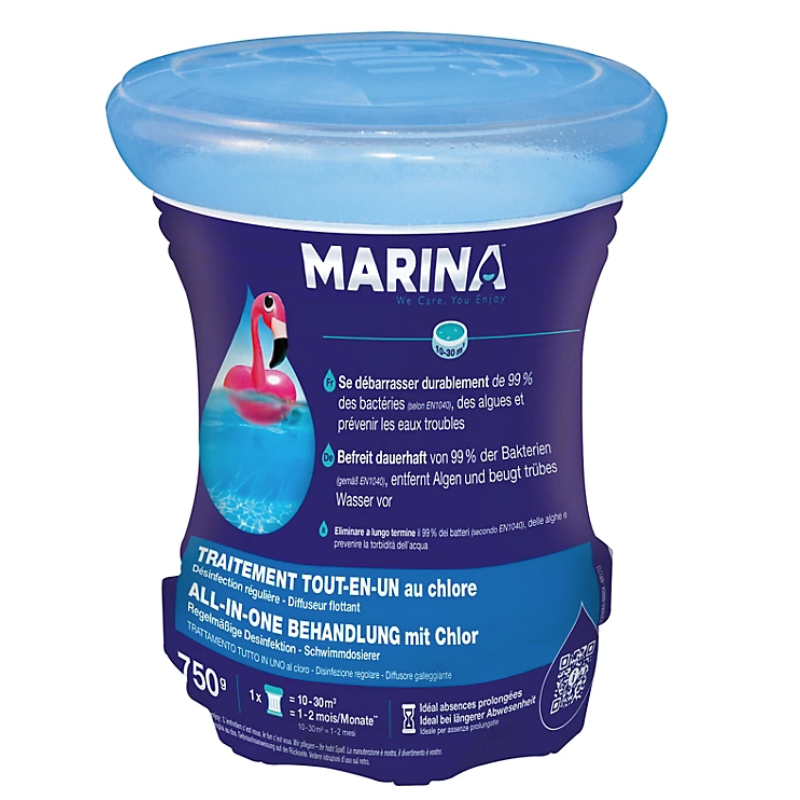 Traitement complet Marina au chlore - Petit diffuseur flottant multi-actions - L'unité - Imagen 1