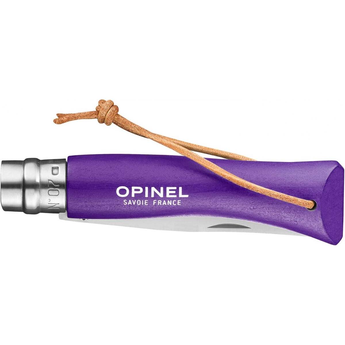 Opinel - Couteau Baroudeur n°7 - lame 8 cm violet avec lien en cuir - Imagen 2