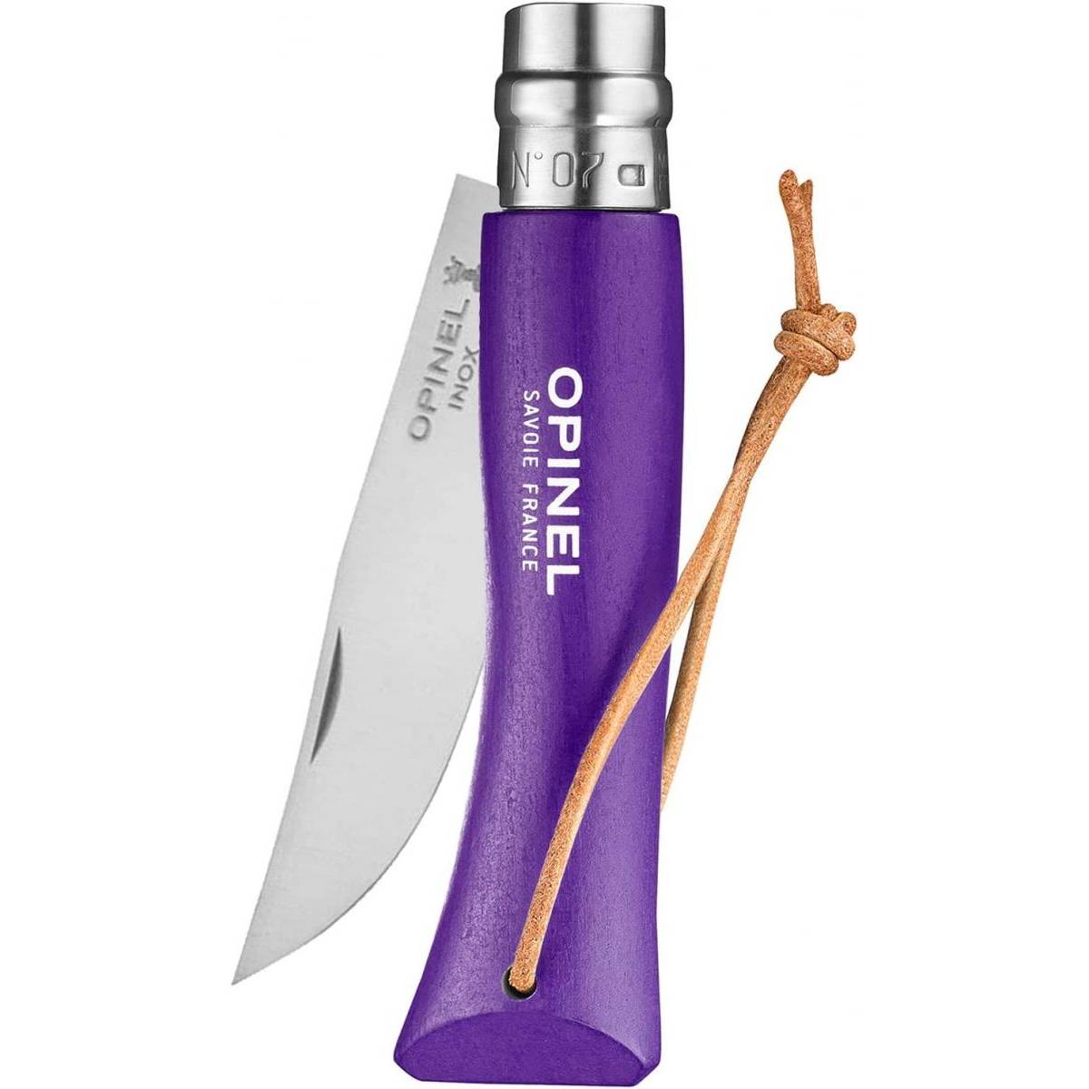 Opinel - Couteau Baroudeur n°7 - lame 8 cm violet avec lien en cuir - Imagen 3