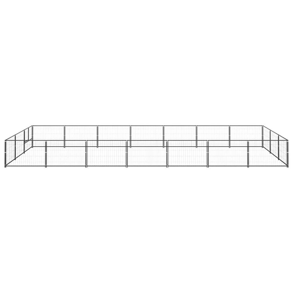 Helloshop26 - Chenil extérieur cage enclos parc animaux chien noir 21 m² acier - Imagen 3
