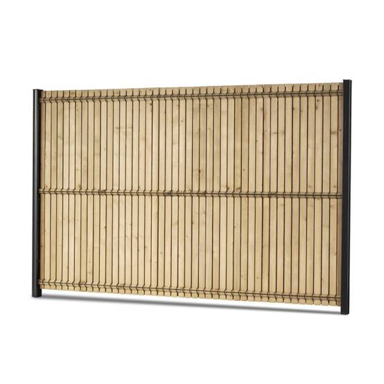 Kit occultation lamelles bois sapin pour panneau rigide maille 55 H 1m53 L 2m50 ep 8mm - Easy Clôture - Image 2