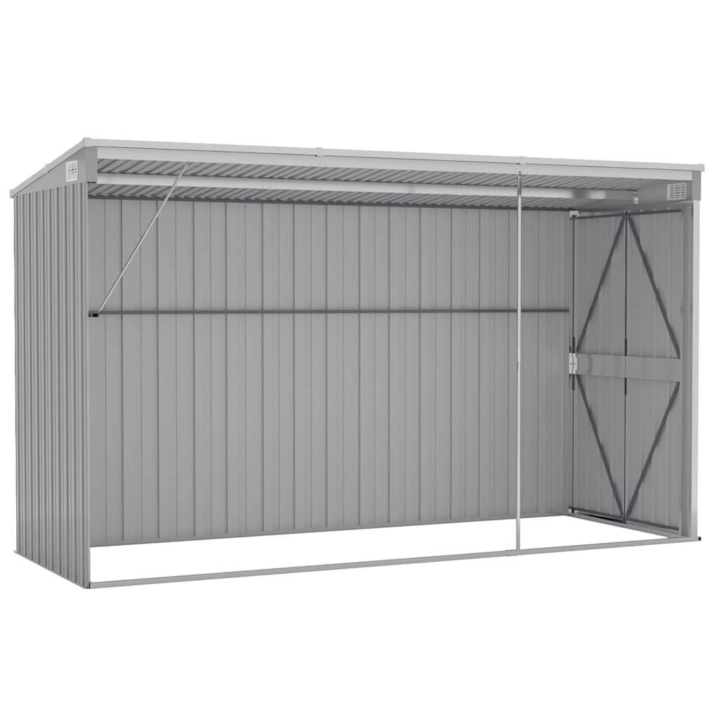 Vidaxl - Abri de jardin mural Gris 118x288x178 cm Acier galvanisé 3.4m² vidaXL 316226 - Image 5