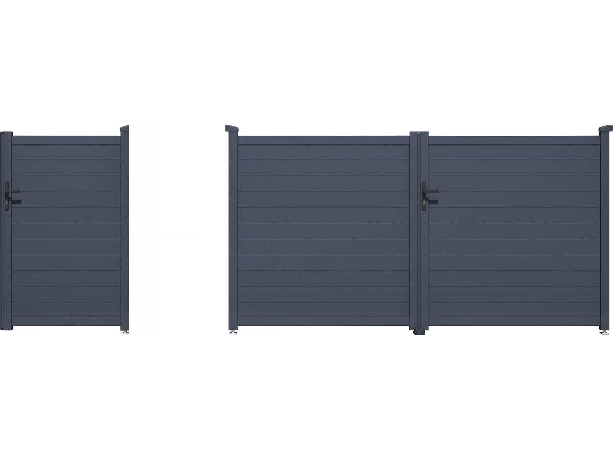 Pack Portail + Portillon "marc" - Gris -habitat Et Jardin - Imagen 1