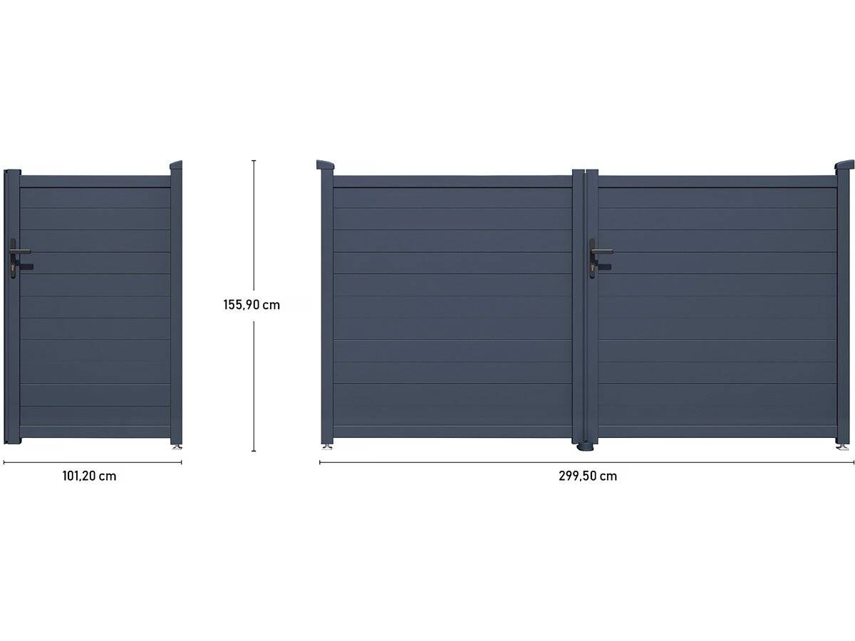 Pack Portail + Portillon "marc" - Gris -habitat Et Jardin - Imagen 3