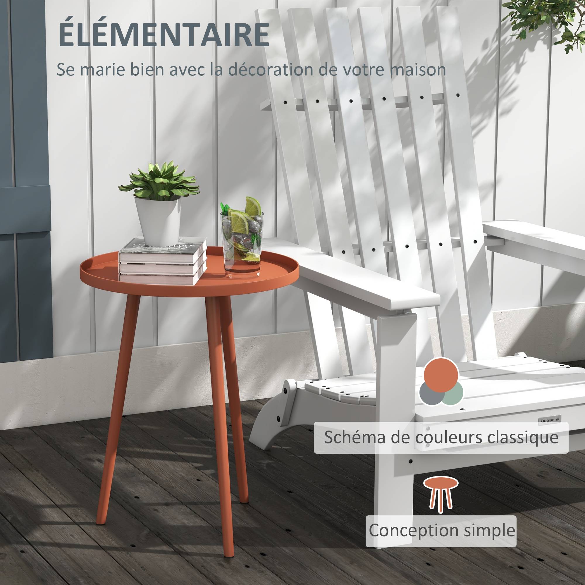 PANGIVO - Table basse de jardin acier rouge 40 x 40 x 50 cm - PANGIVO - Image 6