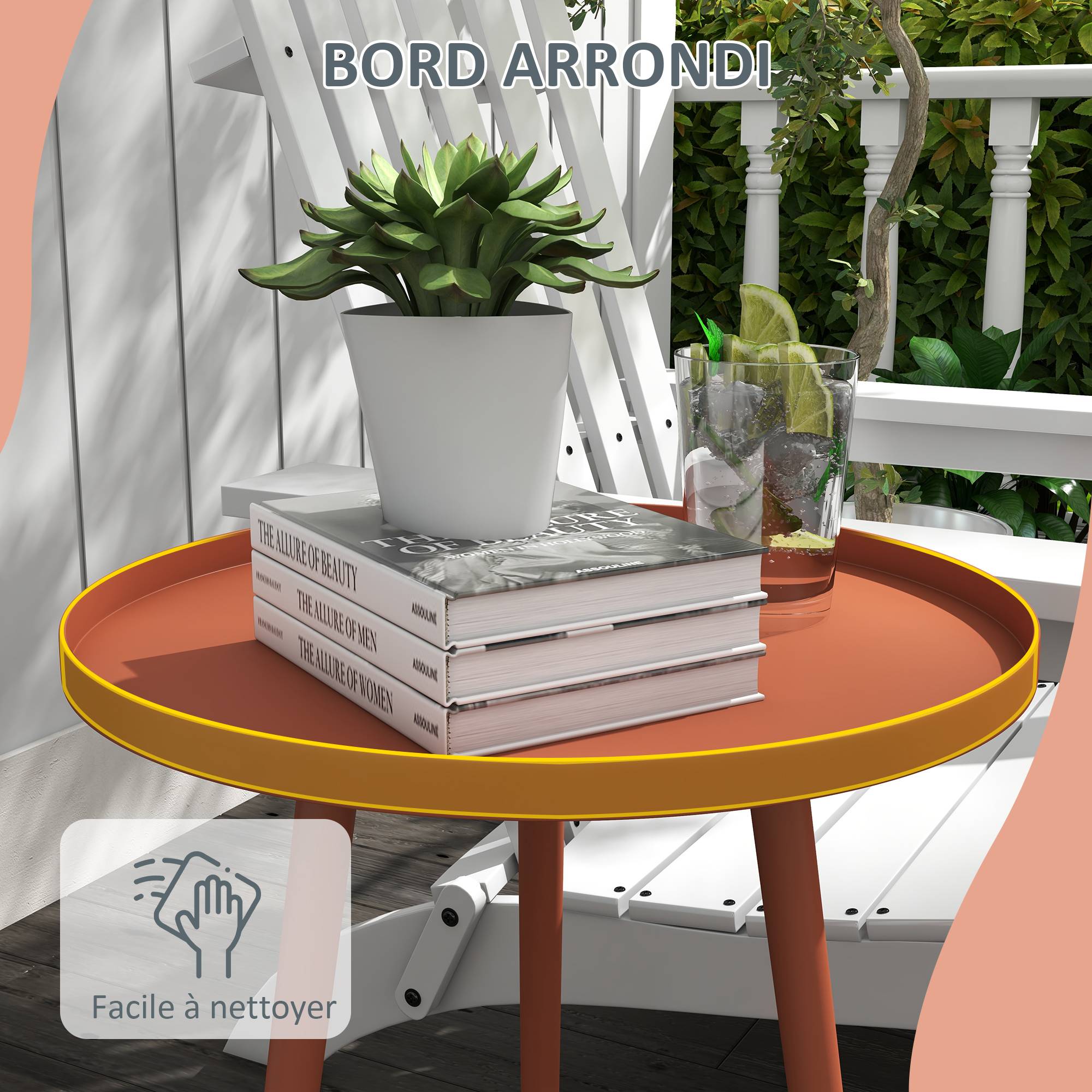 PANGIVO - Table basse de jardin acier rouge 40 x 40 x 50 cm - PANGIVO - Image 8