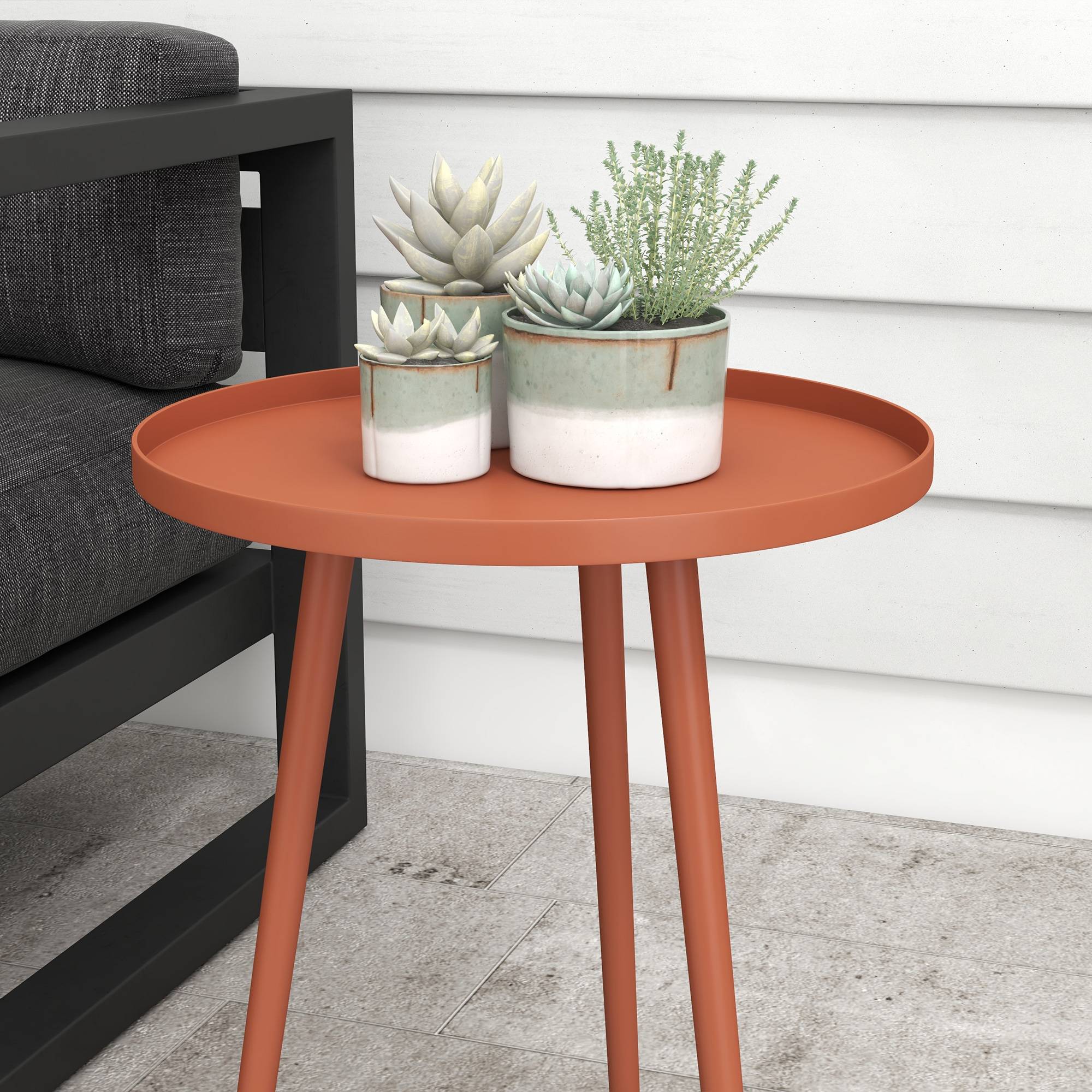 PANGIVO - Table basse de jardin acier rouge 40 x 40 x 50 cm - PANGIVO - Image 9