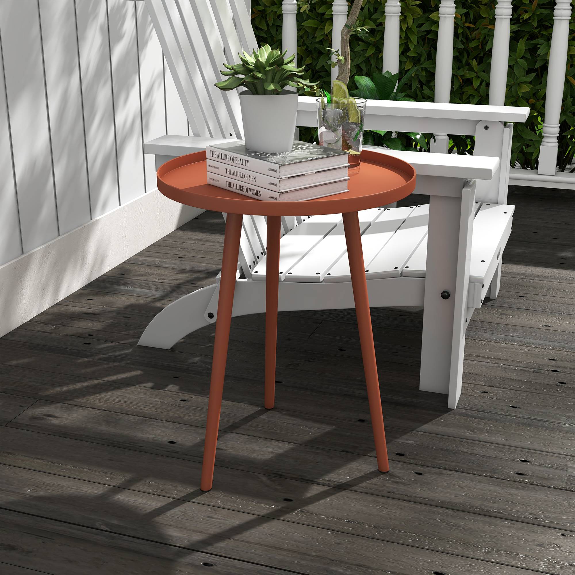 PANGIVO - Table basse de jardin acier rouge 40 x 40 x 50 cm - PANGIVO - Image 4