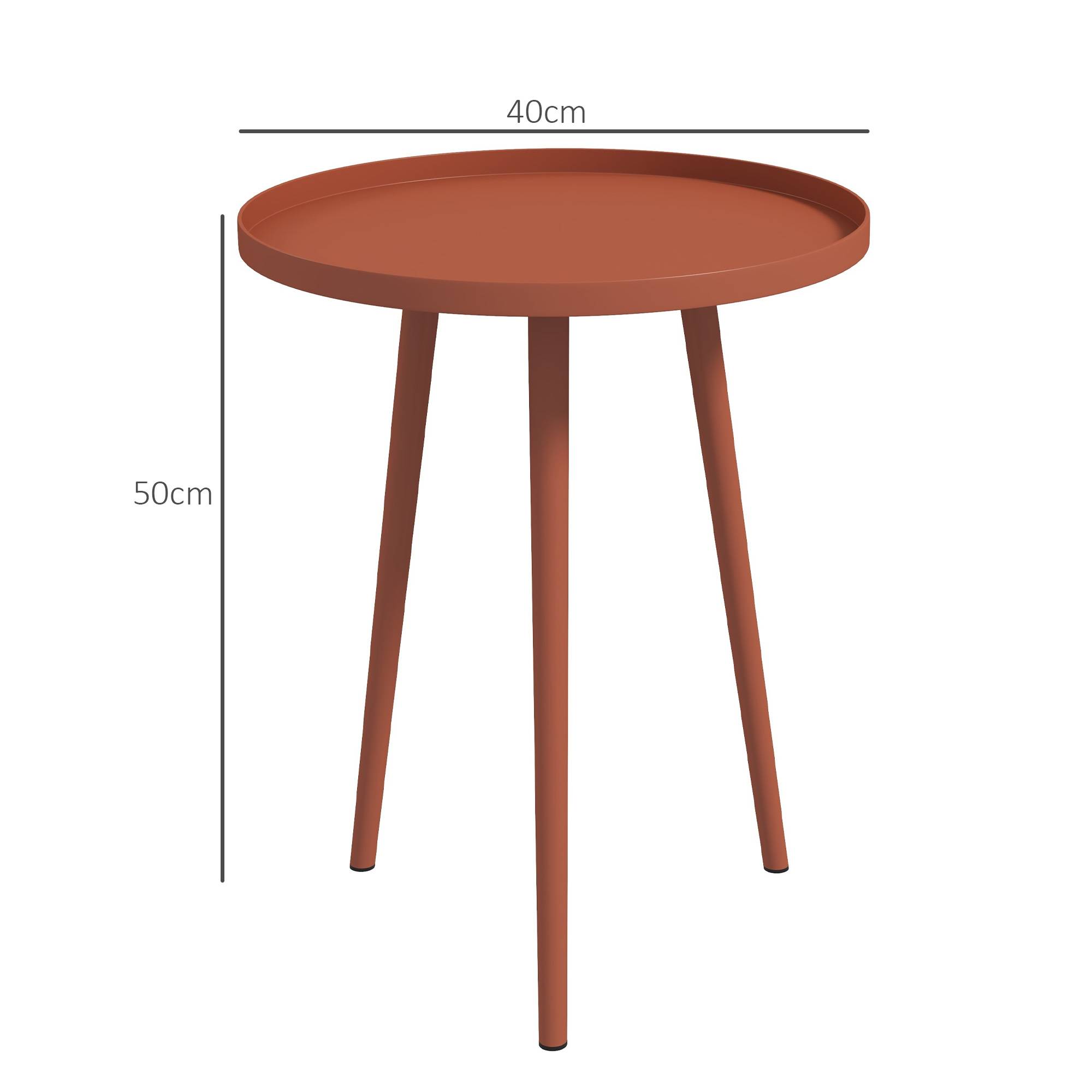 PANGIVO - Table basse de jardin acier rouge 40 x 40 x 50 cm - PANGIVO - Image 5