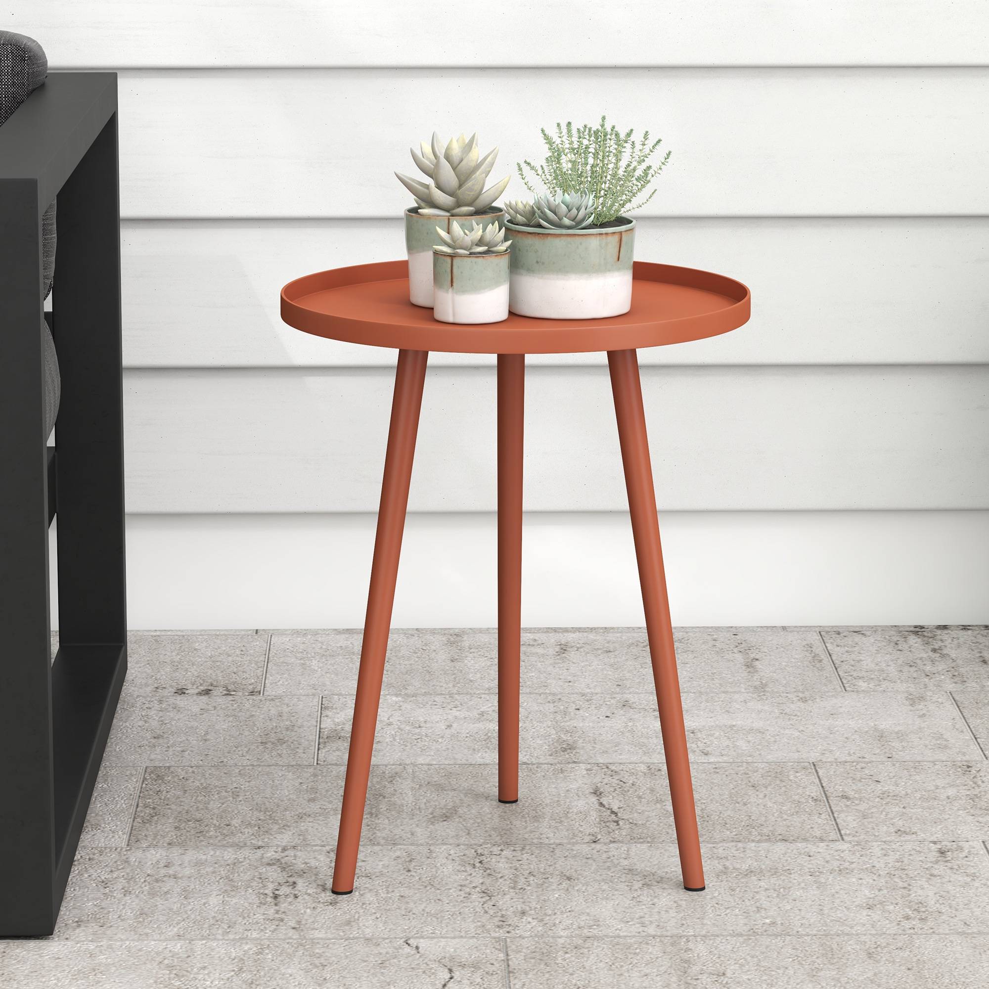PANGIVO - Table basse de jardin acier rouge 40 x 40 x 50 cm - PANGIVO - Image 3