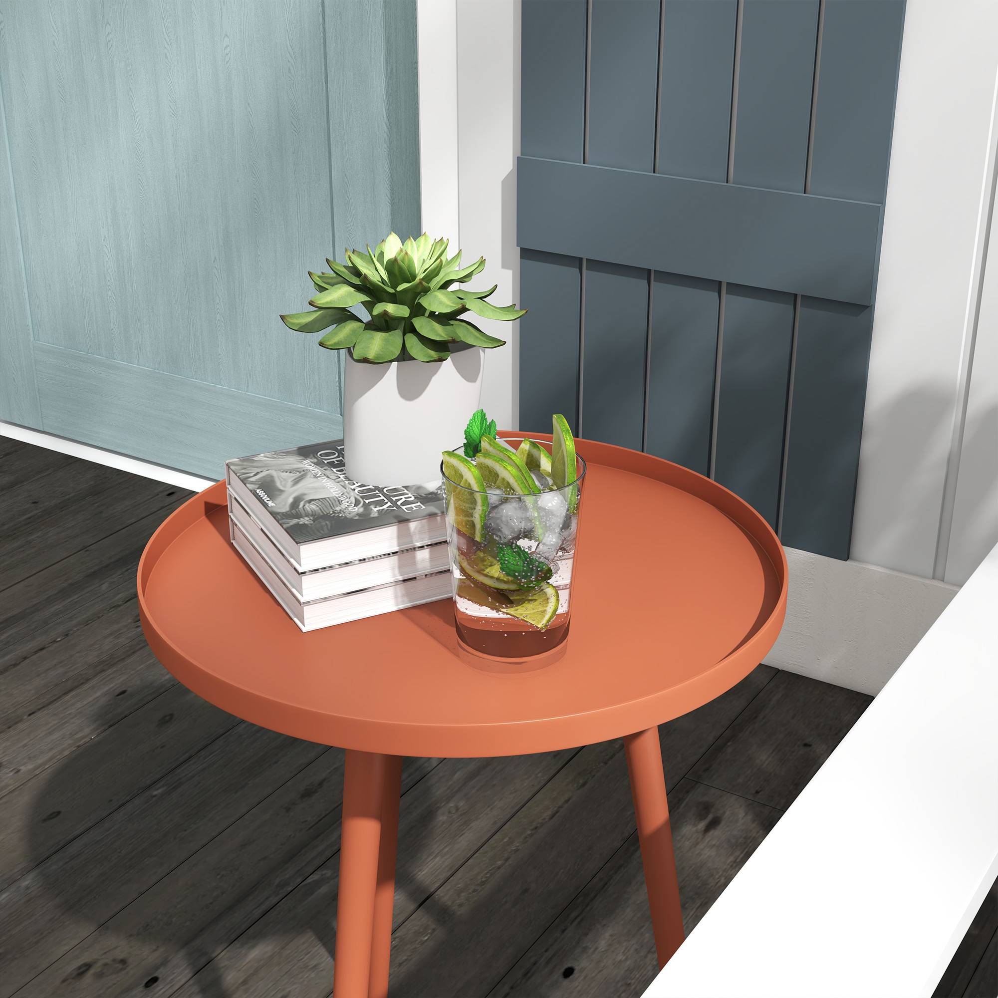 PANGIVO - Table basse de jardin acier rouge 40 x 40 x 50 cm - PANGIVO - Image 10