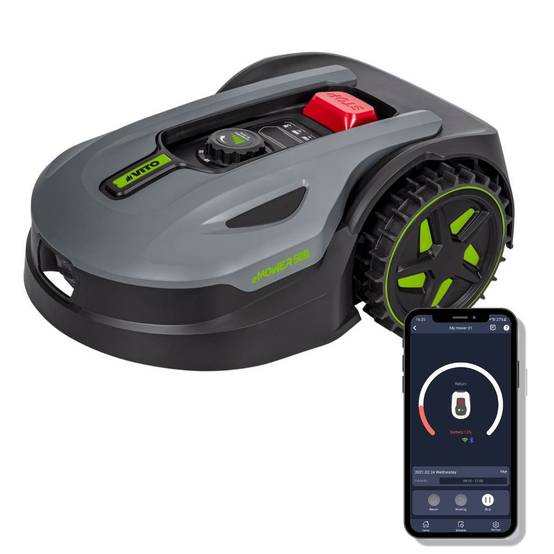 Robot Tondeuse sans fil 500m2 Brushless 3 Lames Coupe 180mm Retour station automatique Mulching VITO - Image 6