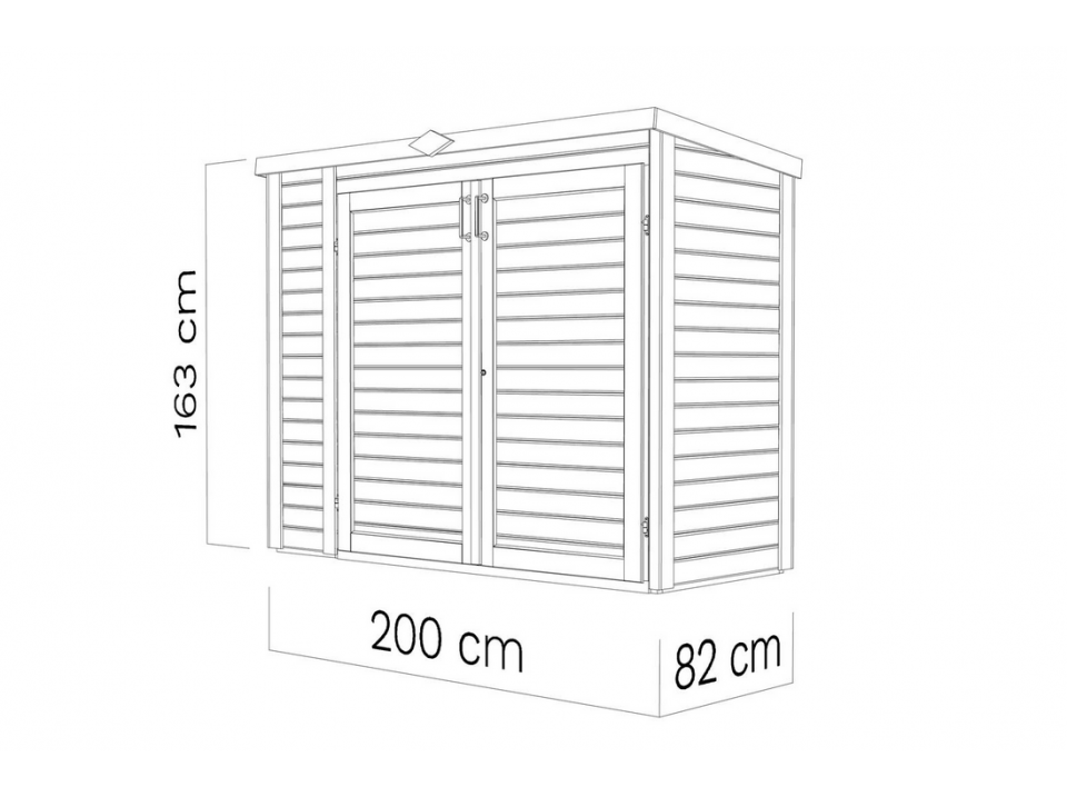 Direct Abris - Coffre en Bois BORA 3 - 200 x 82 cm - Stockage Velo / Outils - Espace de Rangement Exterieur - Coffre de Jardin - Abri de Jardin - Imagen 6