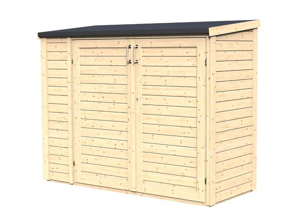 Direct Abris - Coffre en Bois BORA 3 - 200 x 82 cm - Stockage Velo / Outils - Espace de Rangement Exterieur - Coffre de Jardin - Abri de Jardin - Imagen 4