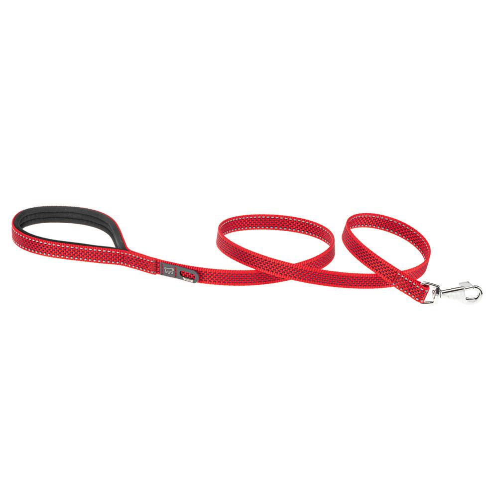 Ferplast - Laisse Réfléchissante pour Chiens DAYTONA DELUXE G15/120, Support Sachets Hygieniques, Poignée Rembourrée, Rouge-Noir - Imagen 1