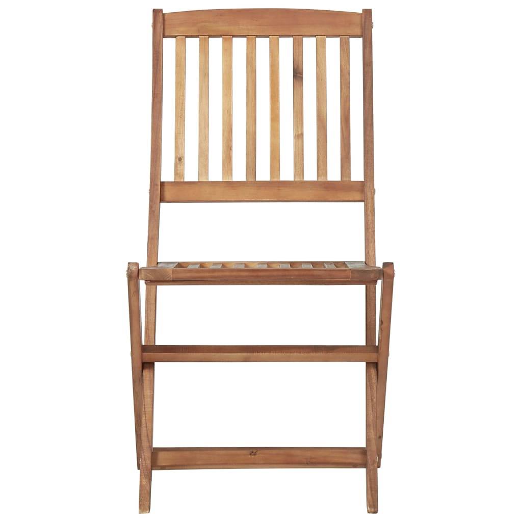 Lot de 8 chaises de jardin pliables bois d'acacia beige 48.5 x 57 x 91 cm - PANGIVO - Image 5