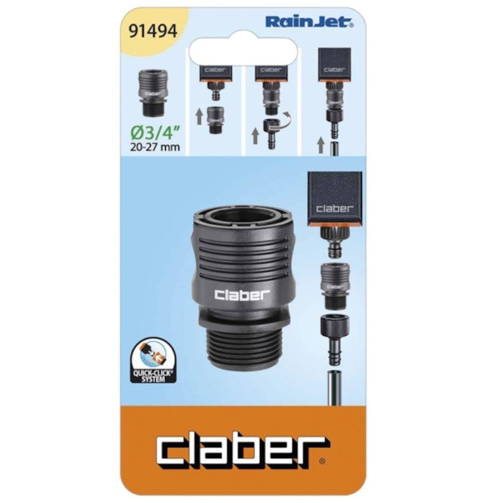 Claber - Raccord automatique fileté 3/4" blister - Imagen 2