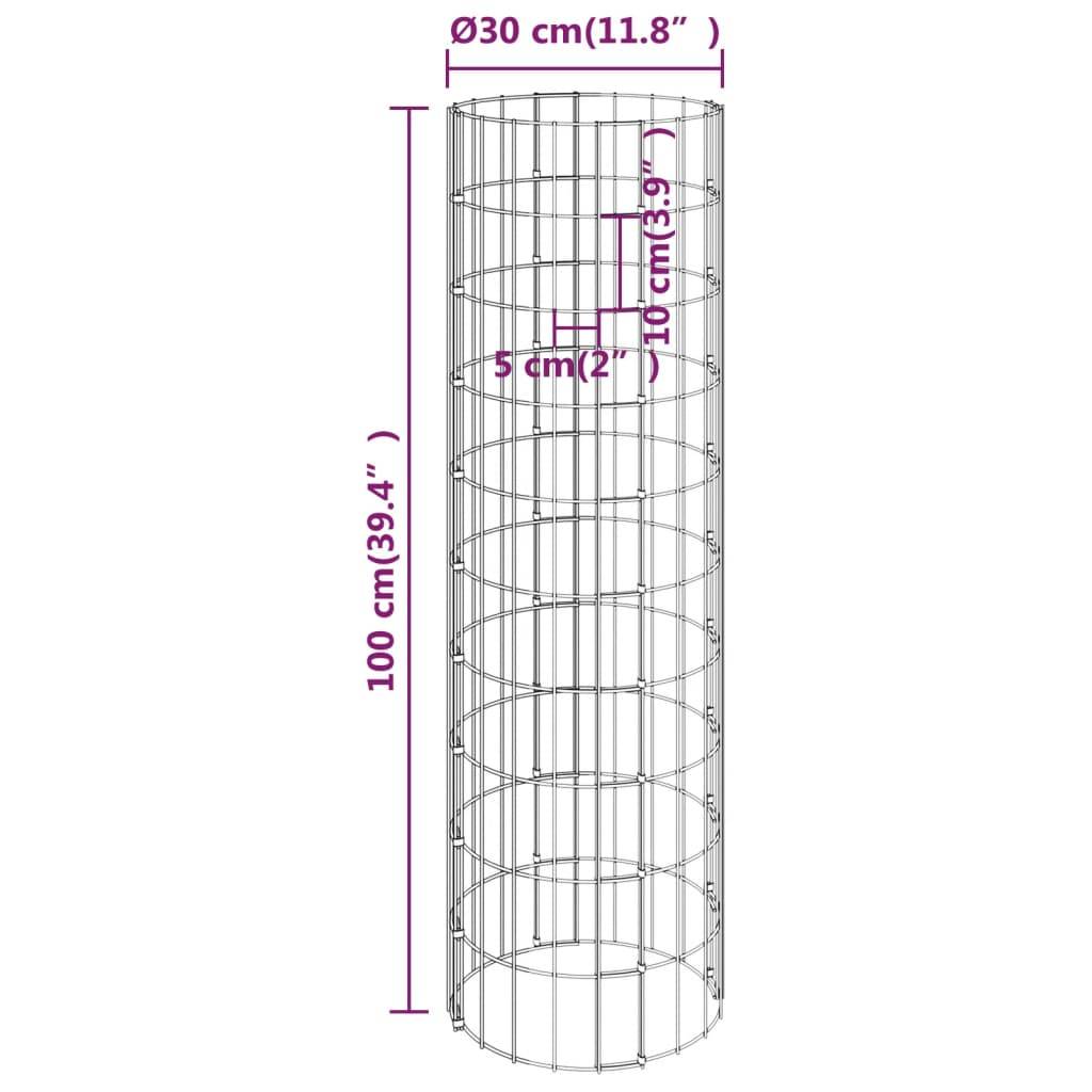 Poteau à gabion circulaire acier galvanisé Ø30 x 100 cm - PANGIVO - Image 6