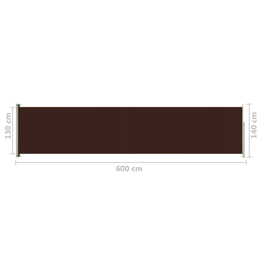 Helloshop26 - Auvent latéral rétractable de patio 140 x 600 cm marron - Imagen 6