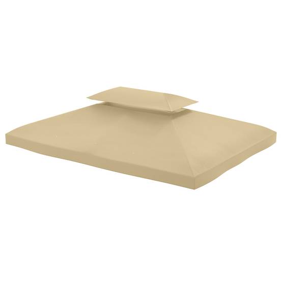 Toile de rechange tonnelle jardin toit double aération 3x4m beige - ComfortXL Outdoor Living - Image 2