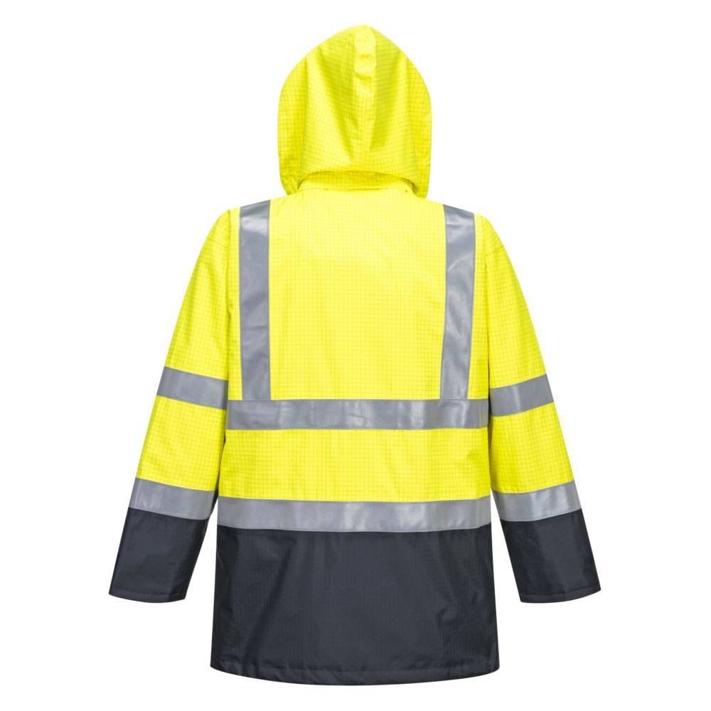 Parka Hv Bizflame Rain Multi-risques Couleur : Jaune/marine Taille Xl - Portwest - Image 3