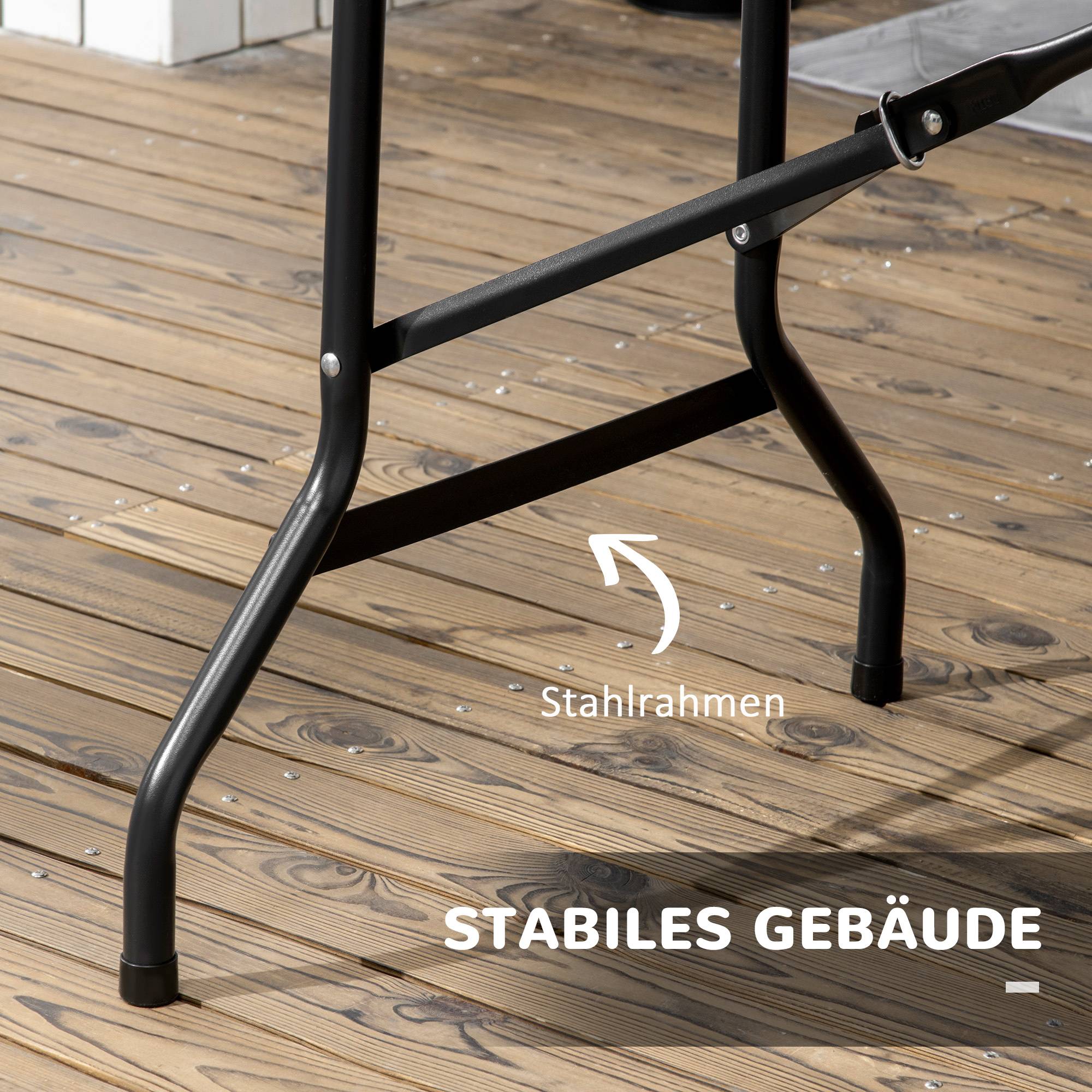 ComfortXL - Table de jardin pliante HDPE effet bois gris 180 x 75,5 cm pour 6 personnes - ComfortXL Outdoor Living - Image 9