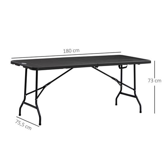 ComfortXL - Table de jardin pliante HDPE effet bois gris 180 x 75,5 cm pour 6 personnes - ComfortXL Outdoor Living - Image 5