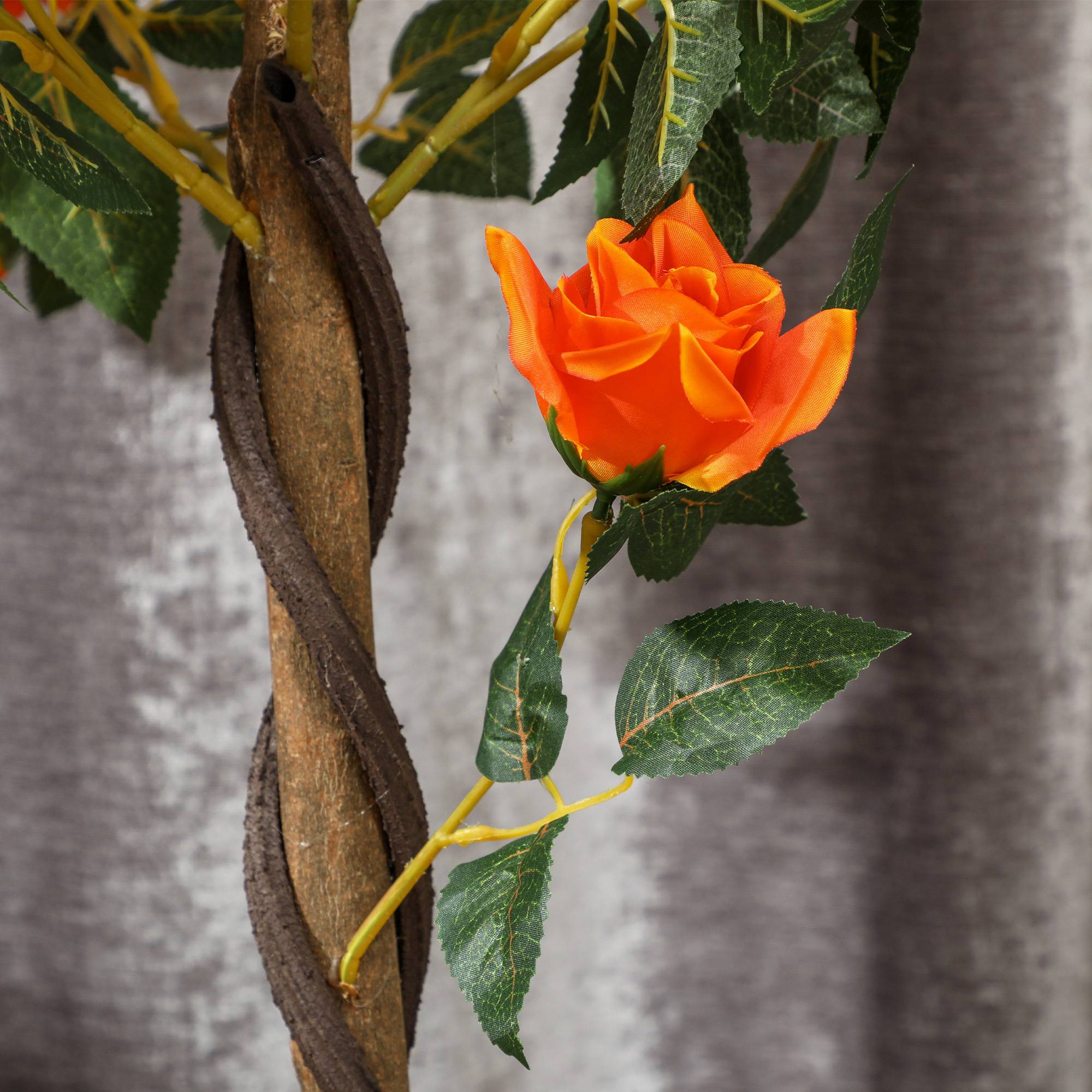 ComfortXL - Rosier Artificiel Pot Plastique Ciment Intérieur Extérieur Décor 90cm Orange - ComfortXL Outdoor Living - Image 10